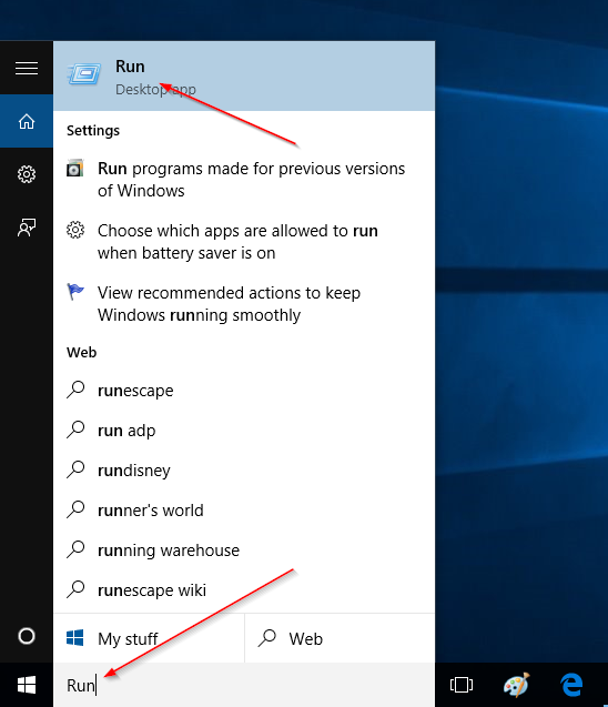 Agregar comando Ejecutar al menú Inicio en Windows 10 step1