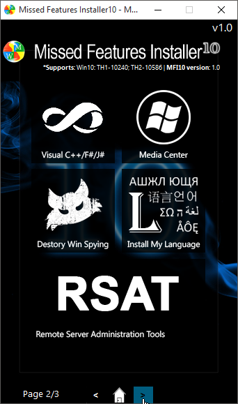 Agregar características perdidas a Windows 10 con Missed Features Installer (2)