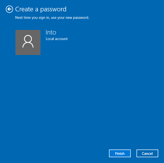 Agregar contraseña a una cuenta de usuario local en Windows 10 step5