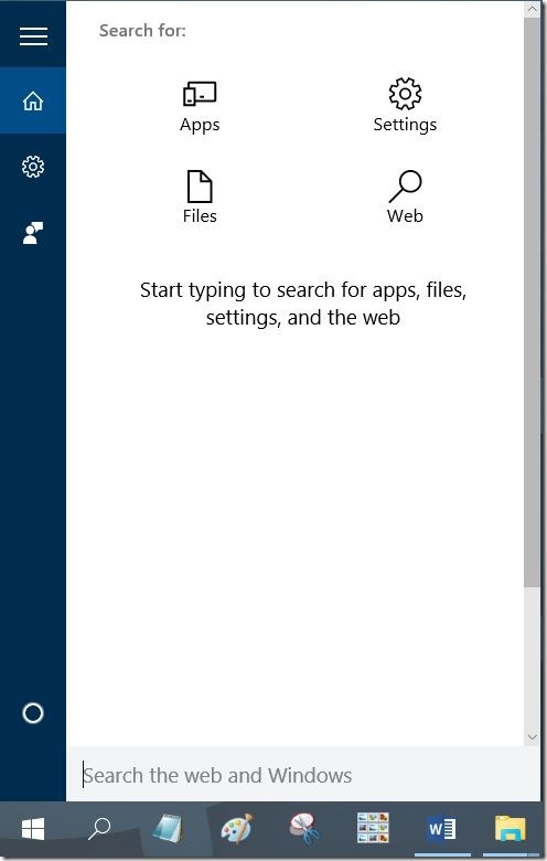 Agregar cuadro de búsqueda al menú Inicio en Windows 10 pic01