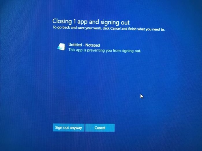 Cerrar automáticamente aplicaciones que apagan reiniciar Windows 10