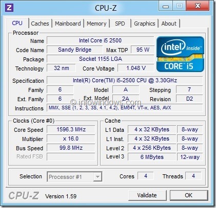 CPU-Z for Windows 8