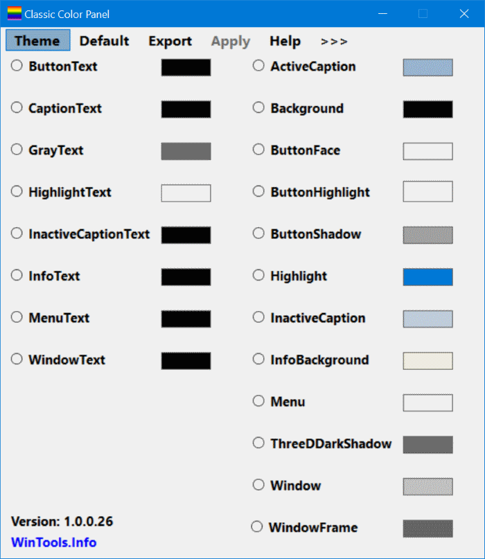 Panel de color clásico para Windows 10 pic2
