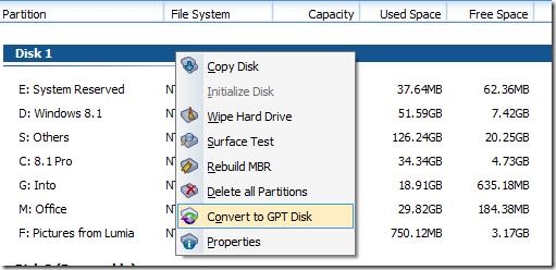 Convert your MBR disk to GPT