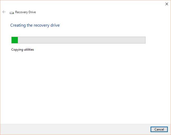 Crear unidad de recuperación de Windows 10 paso 6
