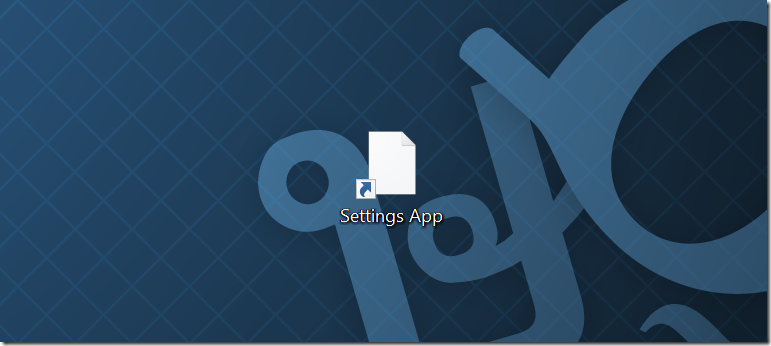 Crear acceso directo al escritorio para Settings app en Windows 10 pic4