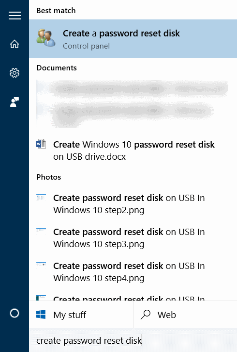 Crear disco de restablecimiento de contraseña en USB En Windows 10 step1