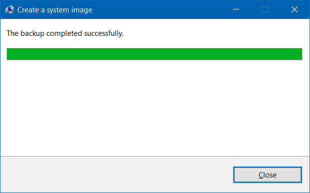 Crear copia de seguridad de la imagen del sistema en Windows 10 step9