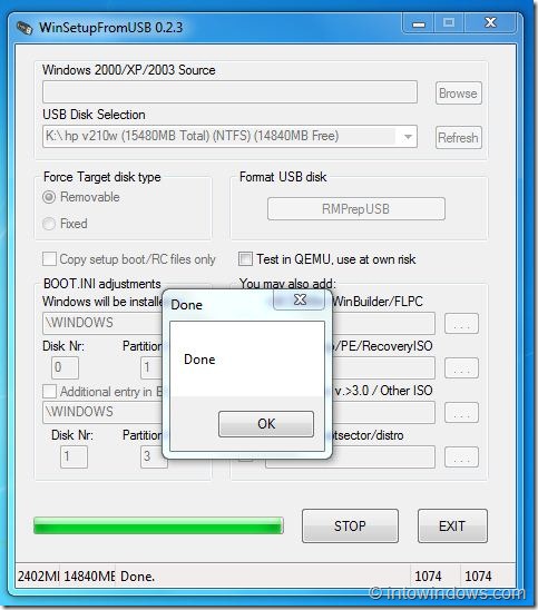 Crear unidad flash USB de arranque múltiple con Windows 7 y XP Paso 10A