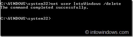 Delete User Account From Command Prompt