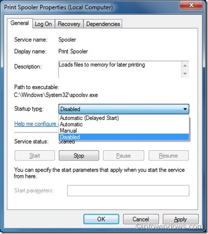 Desactivar servicios