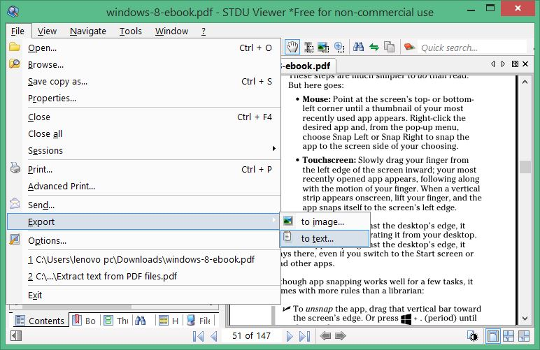 Extract text from PDF files method3