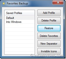 Copia de seguridad de favoritos para Windows 7