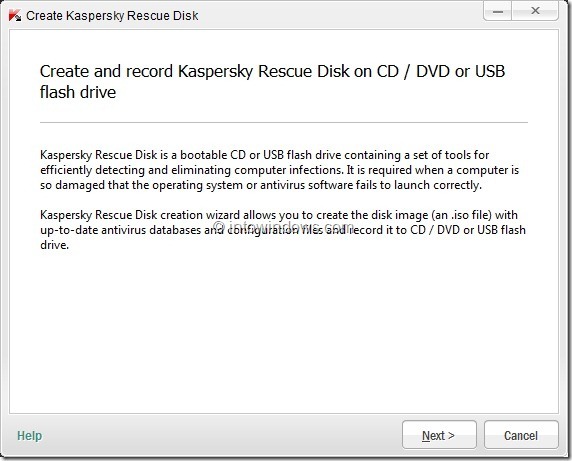 How To Create Kaspersky Rescue Disk USB Step2