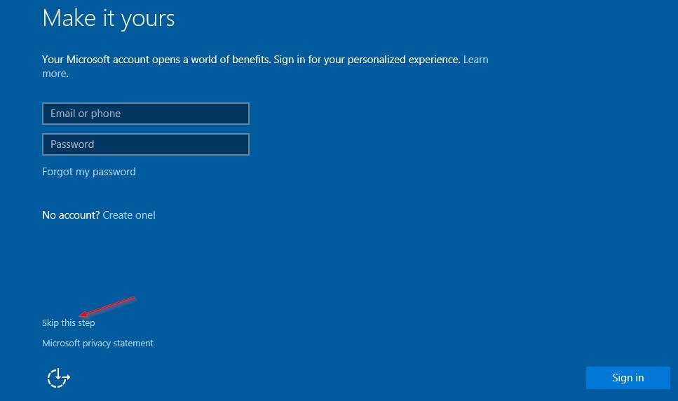 Instalar Windows 10 sin cuenta de Microsoft