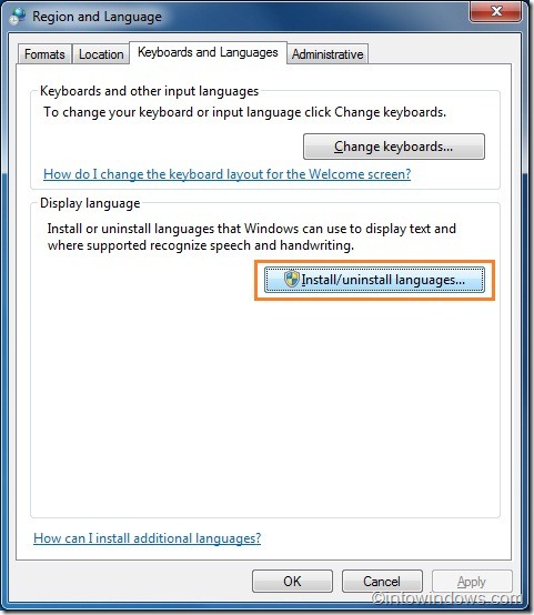 Instalar idioma en windows 7