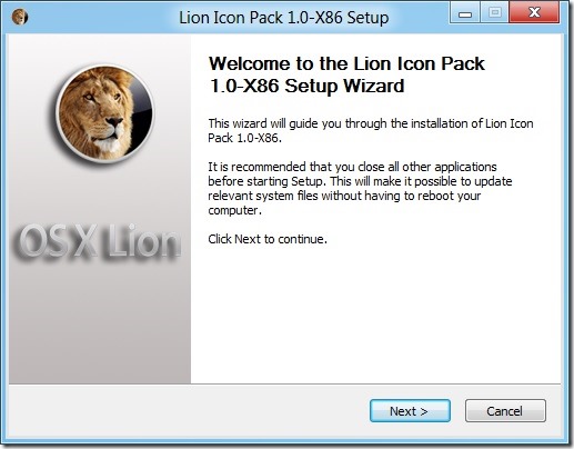 Mac OS X Lion Icon Pack for Windows 8 Developer Preview