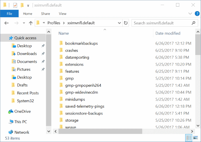 Ubicación del perfil de Mozilla Firefox en Windows 10 pic01 Ubicación del perfil de Mozilla Firefox en Windows 10 pic01