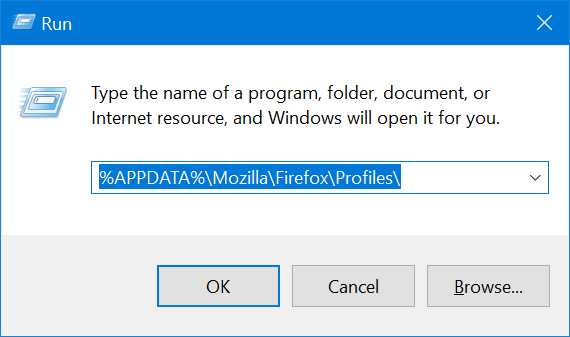 Ubicación del perfil de Mozilla Firefox en Windows 10 pic1 Ubicación del perfil de Mozilla Firefox en Windows 10 pic1