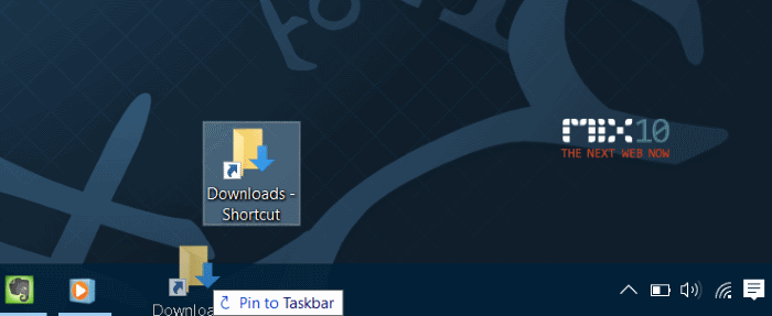 Pin Carpeta de descargas a la barra de tareas e iniciar pic3
