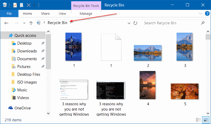 Cómo fijar la papelera de reciclaje a la barra de herramientas de acceso rápido en Windows 10 pic06