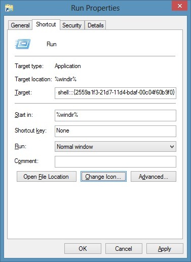 Pin Run Command To Start Screen In Windows 8 Step6