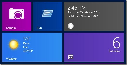 Pin Run Command To Start Screen In Windows 8
