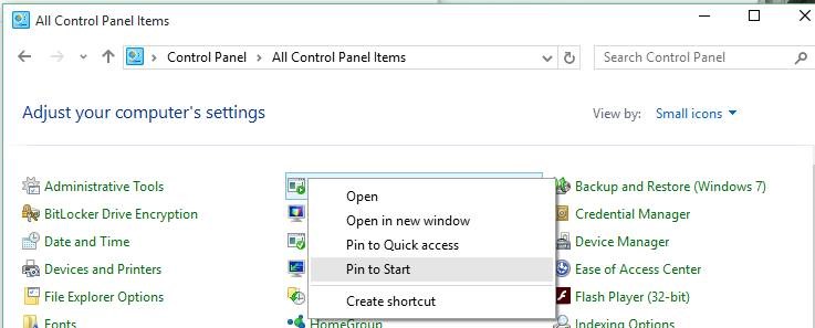 Configuraciones favoritas del pin Menú de inicio Windows 10 picture1