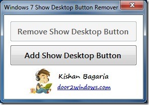 Remove Windows 7 Show Desktop Button in taskbar