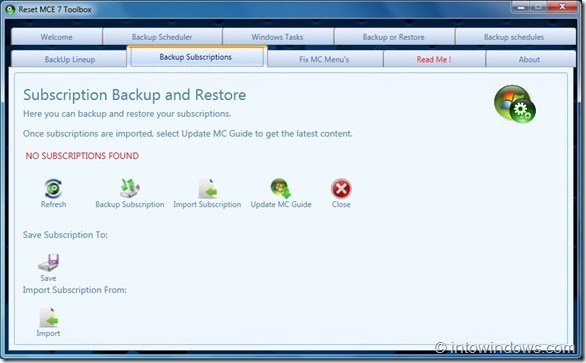 Reset MCE 7 Toolbox For Windows 7