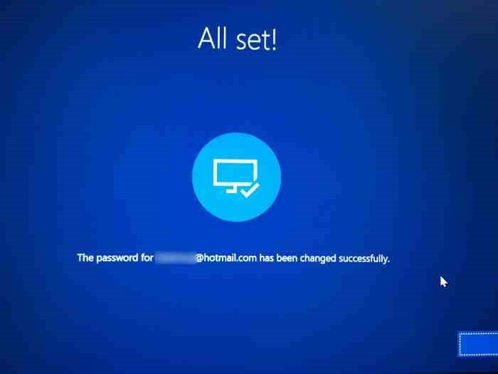Restablecer la contraseña de la cuenta de Microsoft desde la pantalla de inicio de sesión en Windows 10 (6)