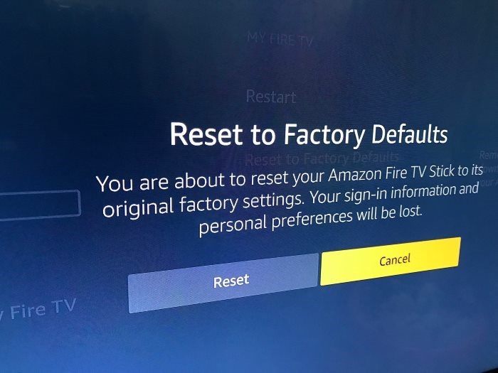 Reset amazon fire tv Stick to default factory settings pic1
