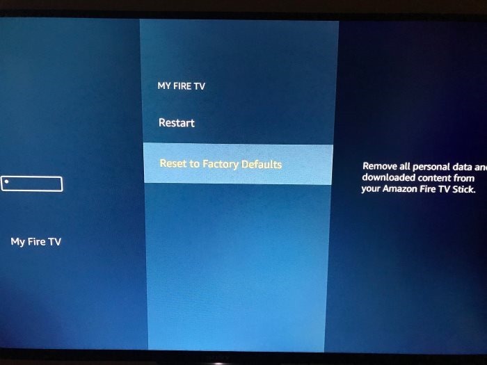 Reset amazon fire tv Stick to default factory settings pic2