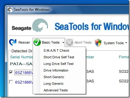 SeaTools For Windows