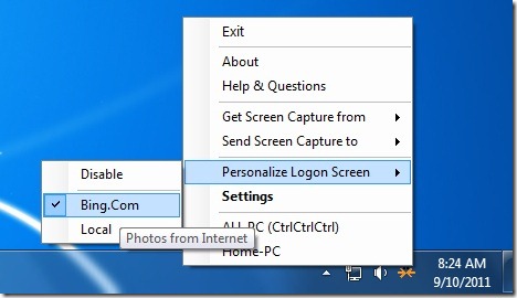 Establecer imágenes Bing como fondo de inicio de sesión de Windows 7
