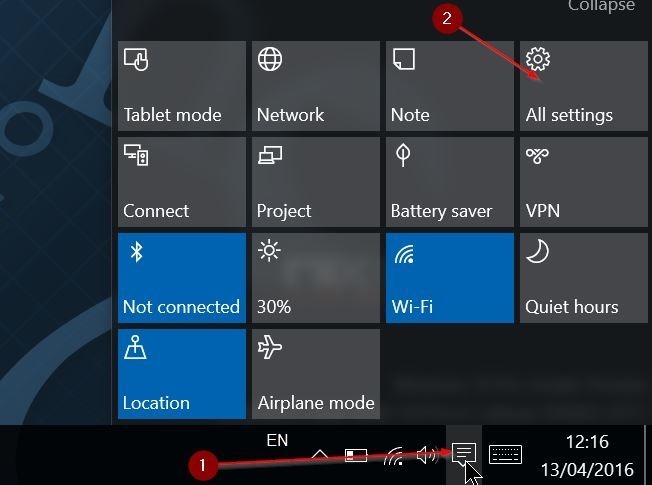 Falta icono de configuración del menú Inicio en Windows 10 pic3