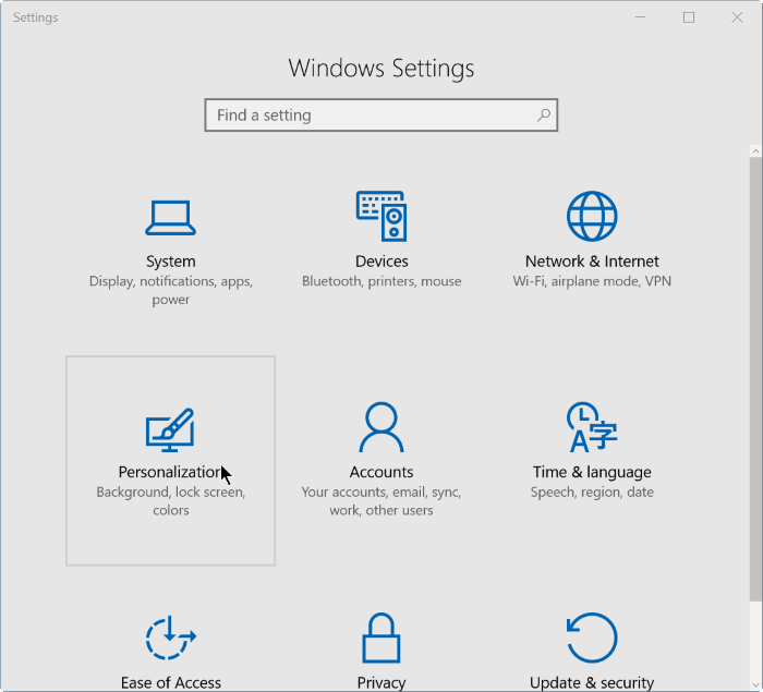Falta icono de configuración del menú Inicio en Windows 10 pic4