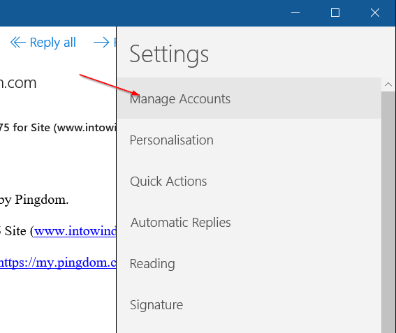 Salir de Mail app en Windows 10 step2