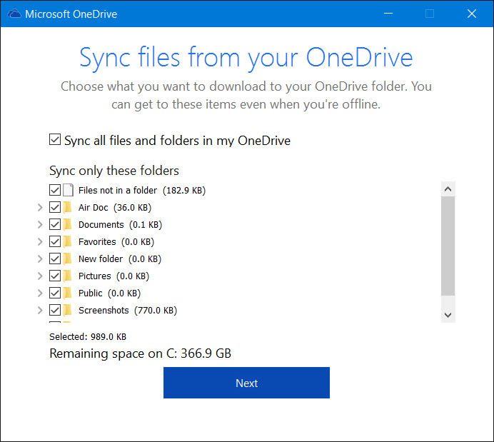 Salir de OneDrive en Windows 10 Paso 8
