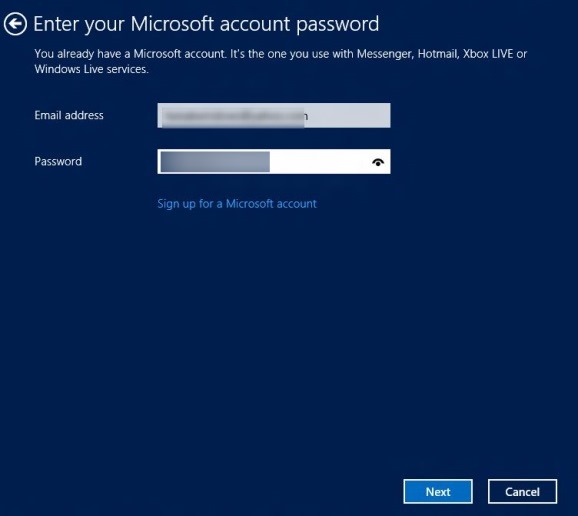 Switch Local Account to Microsoft Account Step5