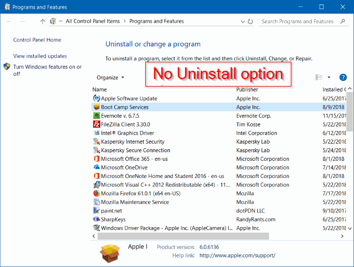 Desinstalar boot camp desde Windows 10
