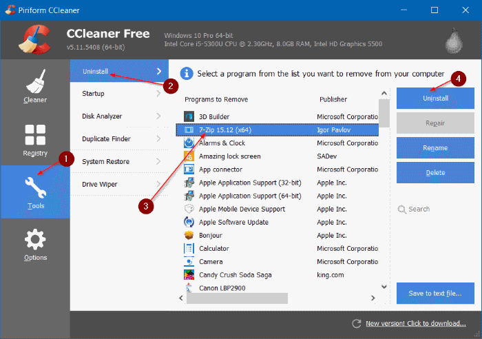 Desinstalar programas en Windows 10 step10