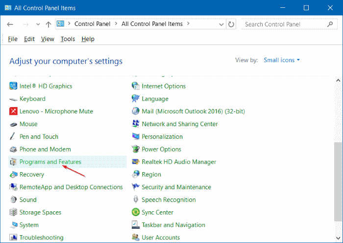 Desinstalar programas en Windows 10 step8
