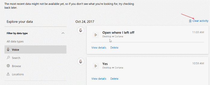Ver y borrar el historial de actividad en Windows (6)