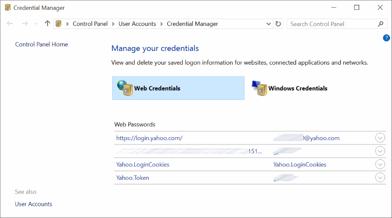 Ver contraseñas guardadas en Edge Browser In Windows 10 pic2