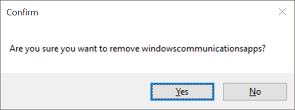 Windows 10 App Remover para reinstalar Mail app