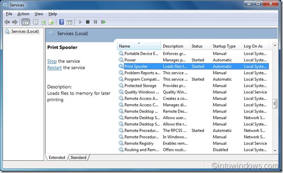 Servicios de Windows 7