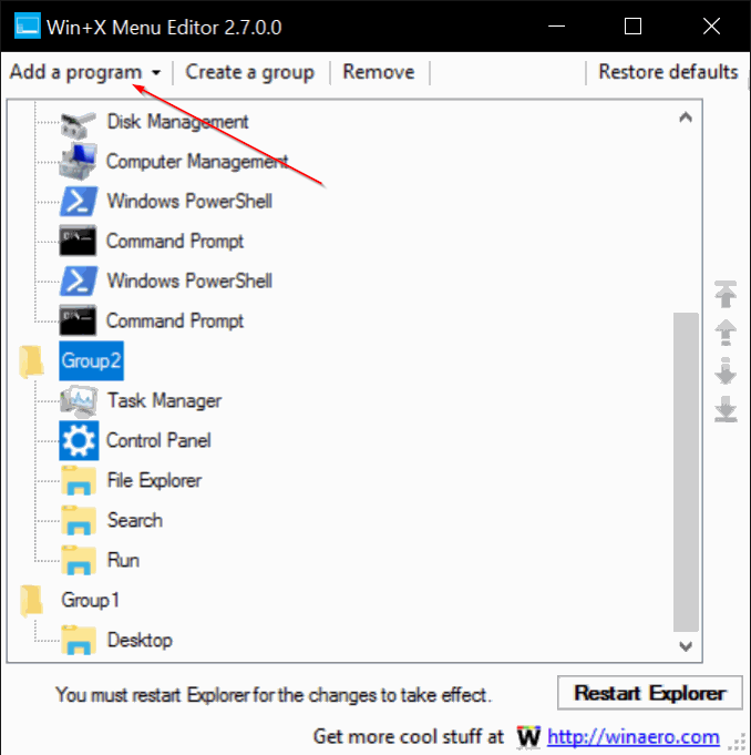 añadir panel de control para ganar el menú X en Windows 10 pic1