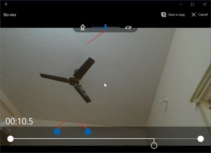 añadir efecto de cámara lenta a los vídeos de Windows 10 con Photos app pic4