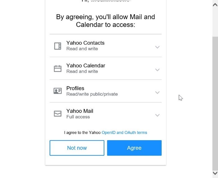 agregar una cuenta de correo yahoo a Windows 10 mail step9